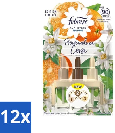 Ambi Pur 3volution - Luchtverfrisser - Walk in Corsica - Navulling - 20 ml - Voordeelverpakking - 12 stuks