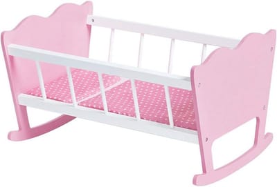 Poppenwieg Compleet 4-delig Roze met Beddengoed