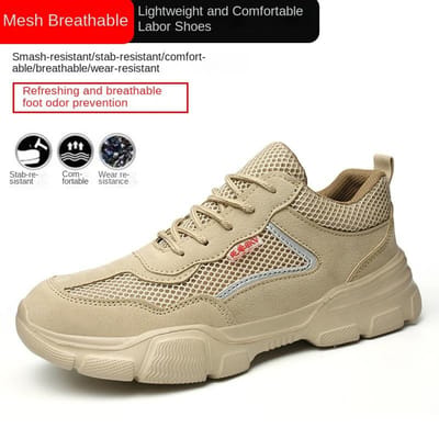 Zomer Arbeidsverzekering Schoenen Ademend Ultra-licht Zachte Zool Stalen Neus Anti-verbrijzeling en Prikbestendig Veiligheidswerkschoenen 38