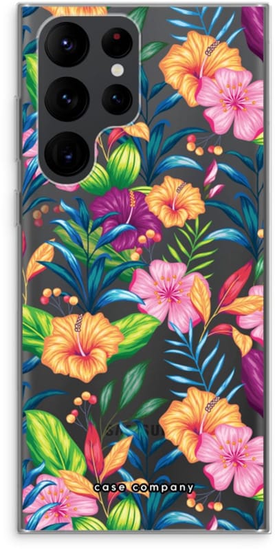 Case Company® - Hoesje geschikt voor Samsung Galaxy S22 Ultra hoesje - Tropisch 2 - Soft Cover Telefoonhoesje - Bescherming aan alle Kanten en Schermrand