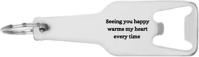 Akyol - seeing you happy warms my heart every time flesopener - Liefde - familie vrienden - cadeau - 105 x 25mm