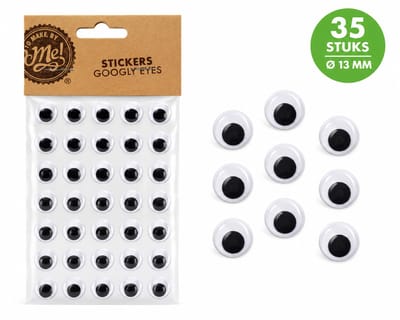 Wiebeloogjes Zelfklevend 35 Stuks – 13 mm – Googly Eyes – Knutselogen voor Hobby, Decoratie en Kinderknutselen