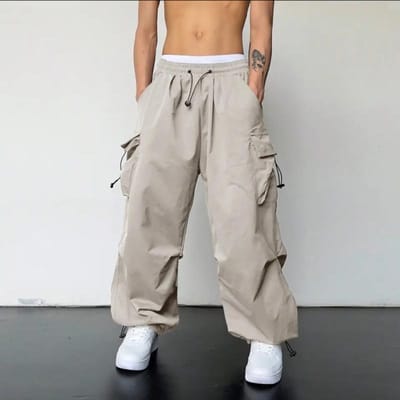Nieuwe Zomer Werkbroeken voor Mannen Japanse Retro Charge Broeken Losse Meerdere Zakken Parachute Casual Broeken 5XL gray