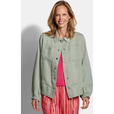 Lichte jas van koel lyocell - salie - Gr. 19 van Goldner Fashion