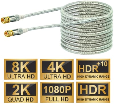 Schwaiger 15m Sat-kabel 110dB 8K 4K HD TV antennekabel F-stekker coaxiaal coax-kabel