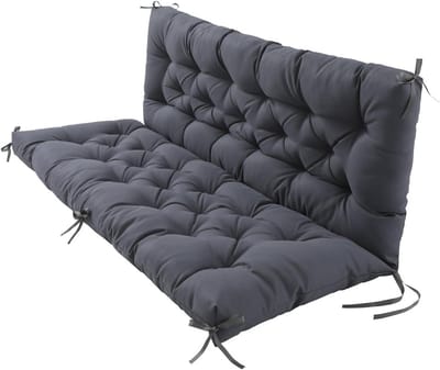 Comfortabele Tuinbankkussen Set voor Buiten - Zit- en Rugkussen voor Tuinmeubelen, Swingbank en Sofa (Grijs, 100 x 50 x 50 cm)