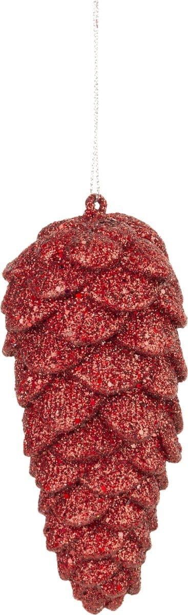 Cosy @ Home Denappel Hanger Glitter Rood 6x6xh13cm K