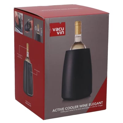 Vacu Vin Wijnkoeler Elegant Zwart – Wijnkoeler met Uitneembaar Koelelement – Koelt in 5 Minuten