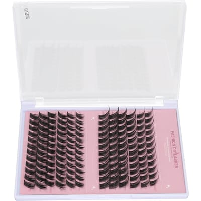 144 Clusters Schuin Wimperextensions Kit 10 tot 16 mm Individuele Wimperextensions Kit met 8 ml Wimperlijm zwart