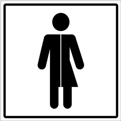 Genderneutraal toilet bordje | gecoat dibond materiaal | 10 x 10 cm