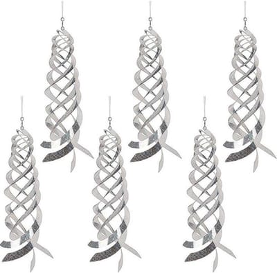 Reflecterende vogelafweerspiralen - Windspiraal - Vogelverschrikker - Tuindecoratie - Vogelafweer - Geschikt voor balkon en tuin - 6 stuks - Reflectoren