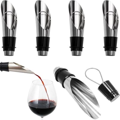 5 Stuks RVS Gietmond en 5 Stuks Robuuste Wijnkap Olie Gietmond - Perfect voor Flessen, Feesten en Bars