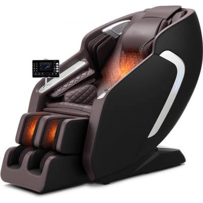 VEVOR Massagestoel, Massagestoel voor het hele lichaam, Zero Gravity met SL-rail en yogastretchmodus, verstelbare rugleuning met verwarming en intrekbaar pedaal, 36 airbags en lcd-scherm, 4D-massage