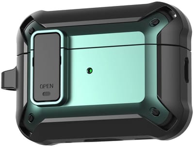 Telestore - Hoesje geschikte voor AirPods Pro 3 - TPU hybride hoesje Beschermhoes - Shockproof AirPods Pro 3 Cover - AirPods Pro 3 Hoesje - Geschikt voor Apple Airpods Pro 3 - groen - hard en TPU cover met sleutelhanger