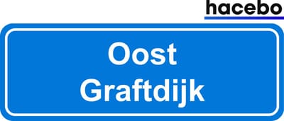 Hacebo - Plaatsnaam Sticker - 29x10 CM - Oost Graftdijk sticker - Verkeersborden sticker - grappige cadeaus - Oost Graftdijk