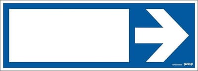 Pickup bord 33x12 cm - blauw met pijl