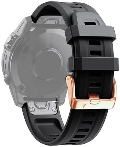 Siliconen bandje - geschikt voor Garmin Fenix 5S (Plus) / 6S / 7S / 8 (43 mm) / Approach S12 / S42 / S70 42 mm / Epix Pro (Gen 2) 42 mm / D2 Delta S / Mk3(i) 42 mm - gesp - zwart