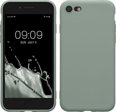 kwmobile telefoonhoesje geschikt voor Apple iPhone SE (2022) / iPhone SE (2020) / iPhone 8 / iPhone 7 - Hoesje voor smartphone - Precisie camera uitsnede - In Regenwashed groen