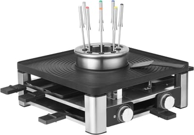 DYNA® Gourmetstel 8 Personen - Gourmetstel - Gourmetstel 4 Personen - Zwart - 42cm x 41cm x 20cm
