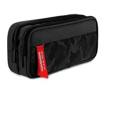 Dubbele Rits Camouflage Etui Jongens Meisje Potloodzak School Schrijfwaren Tas Student Benodigdheden Pennenzak Opbergtassen zwart