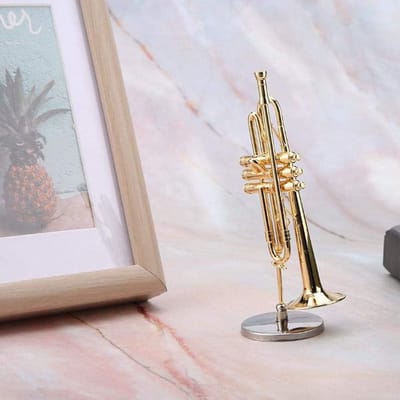 Miniature Trumpet - Mini Trumpet Model - Muzikaal Instrument - Ornament - Poppenhuis Decoratie - Gouden Muzikale Ambachten - Cadeaus voor Thuis Decor