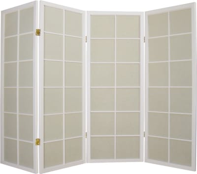 Fine Asianliving Japanse Kamerscherm B180xH130cm 4 Panelen Shoji Rijstpapier Wit