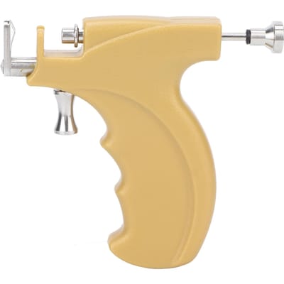 Kit d'outils de perçage d'oreille professionnel, clou d'oreille en acier inoxydable, ensemble d'outils de pistolet de perçage de boucles d'oreilles beige