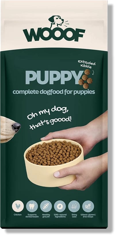 WOOOF Puppy 18kg - Krokant Hondenvoer - Puppy Hondenbrokken - Gezonde groei - Krokant Droogvoer - 18kg