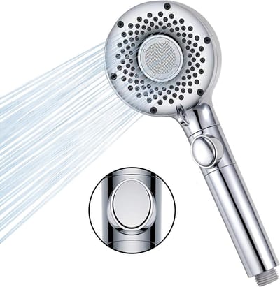 Handdouche met 6 Jet Types, Waterbesparend en Met Waterstopfunctie, Ideaal voor Tegels en Huisdieren