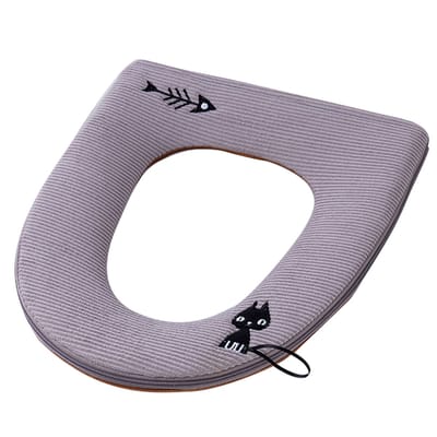 Warme Pluche Toiletbrilhoes - Wasbaar & Dikker Ontwerp - Antislip Met Handvat & Ritssluiting - Waterdichte PU Achterzijde - Comfortabele WC Dekking