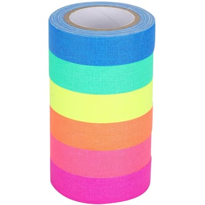 6 stuks Fluorescerende Katoenen Doek Tape Nacht Lichtgevend Mat Hoge Viscositeit Waarschuwing Decoratie