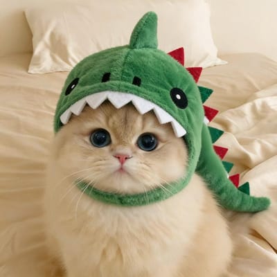 Puppy Verkleedkostuum Verstelbare Kat Haai Hoofddeksel Warm Pluche Cartoon Kat Decoratieve Hoed Zacht Schattige Kat Warme Hoed Po Props groen