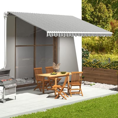 vidaXL - Vervangingsdoek - voor - luifel - 450x300 - cm - antracietkleurig - en - wit