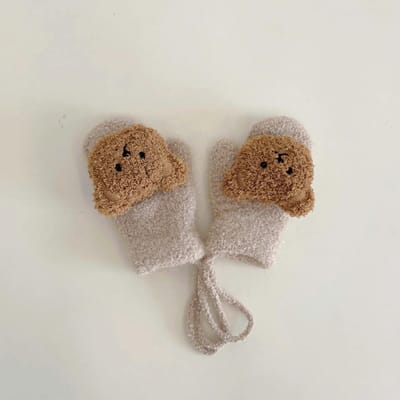 Mitaines Gants chauds d'hiver Mitaines de dentition tricotées Main kaki