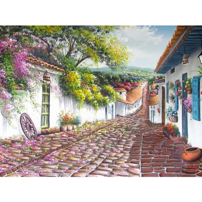 5D DIY diamant borduurwerk Cottage Street Diamond schilderij kruissteek sets foto's van steentjes 20X30CM gray