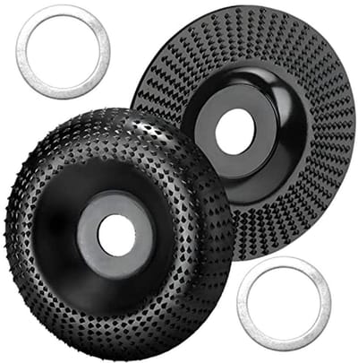 Houtslijpschijven Set - Houtsnijwerk Frezen - Houtbewerking Vormgeven - Duurzaam Mangaanstaal - 125 mm Diameter - Zwart
