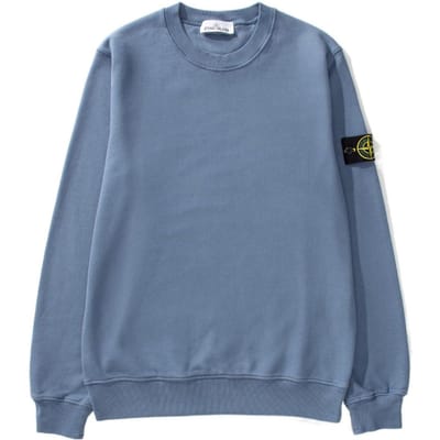 Stone Island AH22 Sweat à capuche en polaire à col rond et manches longues de couleur unie pour homme Sweatshirt Bleu Brume 771563020-V0024 XXL gray