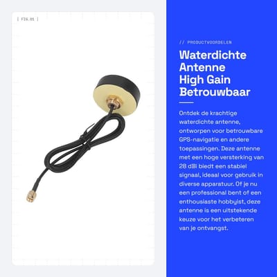 Dailygoods- Antenne 28 dBi Hoge Versterking - Waterdichte Antenne - GPS Antenne - Magnetische Basis - Betrouwbaar Gebruik - Compact Formaat