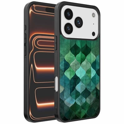 Geschikt voor iPhone 17 Pro Max Telefoonhoesje met Groene Bladeren Opdruk - TPU Backcover Case Green Leafs Design - Groen - Smartphonica geschikt voor iPhone 17 Pro Max