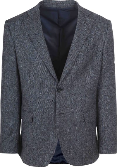 Suitable Birds Eye Colbert Merinowol Donkerblauw (navy) - Maat 50 - Heren blazer