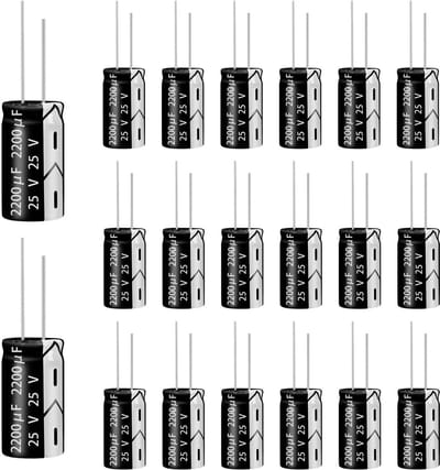 20 Stuks 2200uF 25V Elektrolytische Condensatoren (13x20mm) voor Elektronica en Voedingen