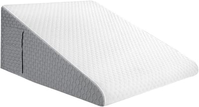 Wigkussen Bed - Leeskussen - Comfortabel Rusten - Afneembare Hoes - 61x61x30.5cm - Wit