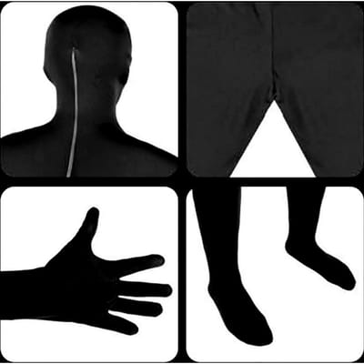 Volledig Lichaamsfotografie Chromakey Pak Unisex Volwassen Bodysuit Stretch Kostuum voor Foto Video Special Effect Festival zwart