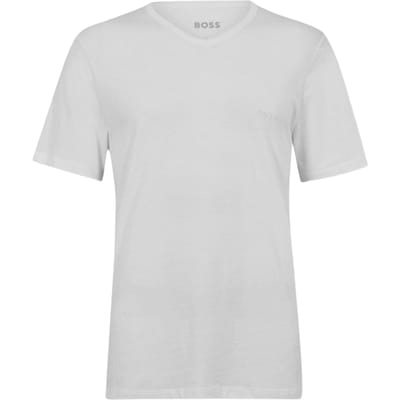 Boss Heren Logo V-Hals T-Shirt (Pakket van 3) (Wit)