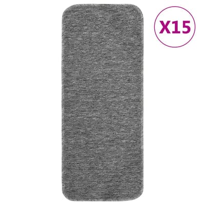 vidaXL - Trapmatten - 15 - st - anti-slip - rechthoekig - 60x25 - cm - grijs