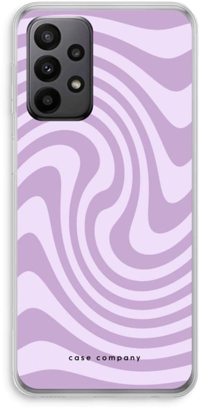 Case Company® - Hoesje geschikt voor Samsung Galaxy A23 hoesje - Swirl Paars - Soft Cover Telefoonhoesje - Bescherming aan alle Kanten en Schermrand