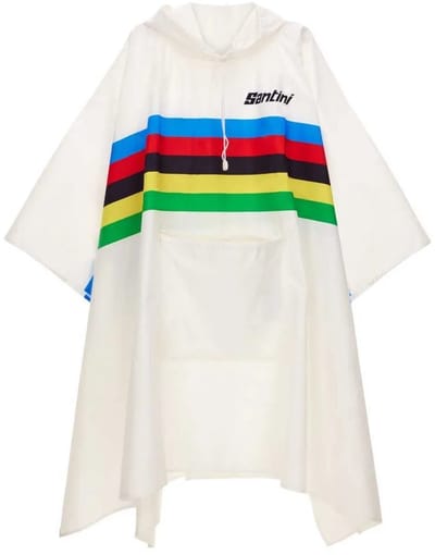 Santini Uci Waterdichte Poncho Wit Man
