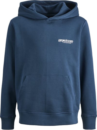 JACK&JONES - JCOUNION PRINT SWEAT HOOD JNR - Jongens - Sweaters - blauw - maat 152