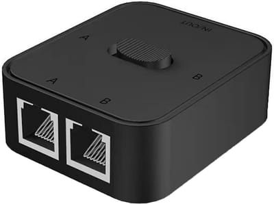 Netwerk Switch 2 Poorten Gigabit Ethernet Hub - 2-in-1 of 1-in-2 Uit