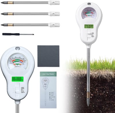 Opvouwbare 6-in-1 bodemtester - Vochtmeter voor plantengrond — Vochtmeter voor tuinbouw- en landbouwgrond — Batterijloos — Bodem-pH-meter — CE-gecertificeerd